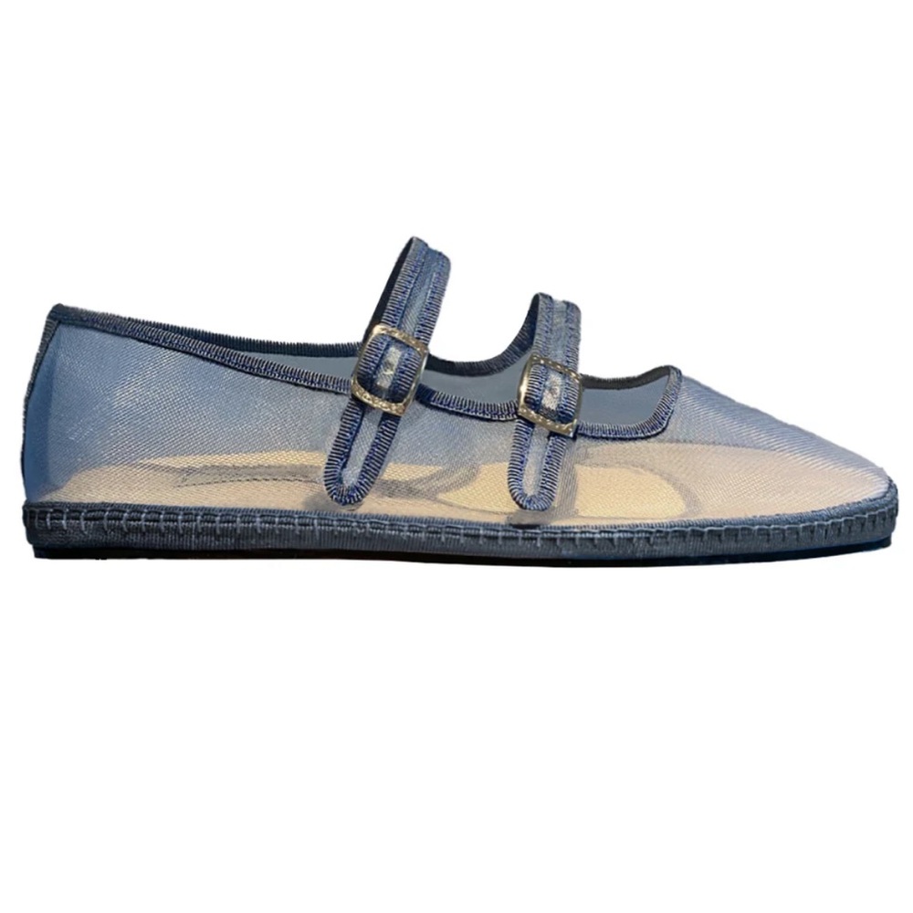 Viani Milano Celeste Denim Mesh Double Mary Jane